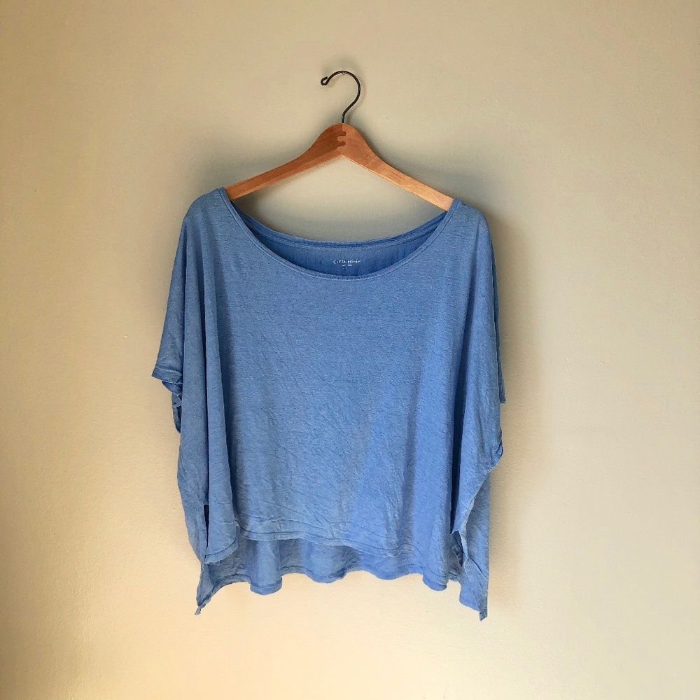 Eileen Fisher Blue Boatneck Top